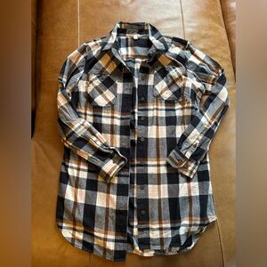 Duluth Trading Co Black and Tan Checkered Shirt
